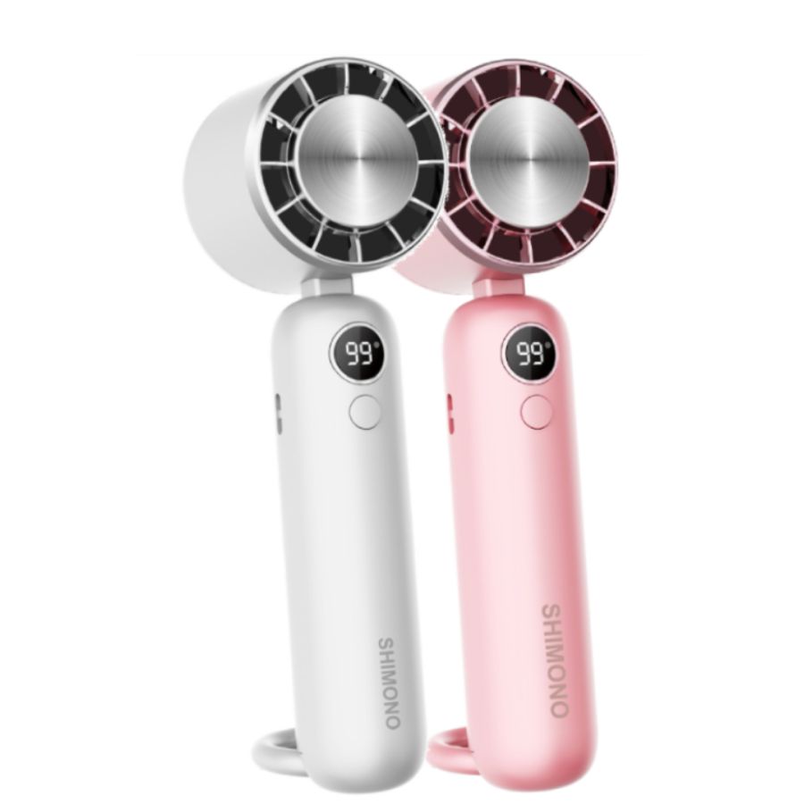 QUẠT CÂM TAY MINI SHIMONO SM-CHF17 HỒNG VÀ TRẮNG