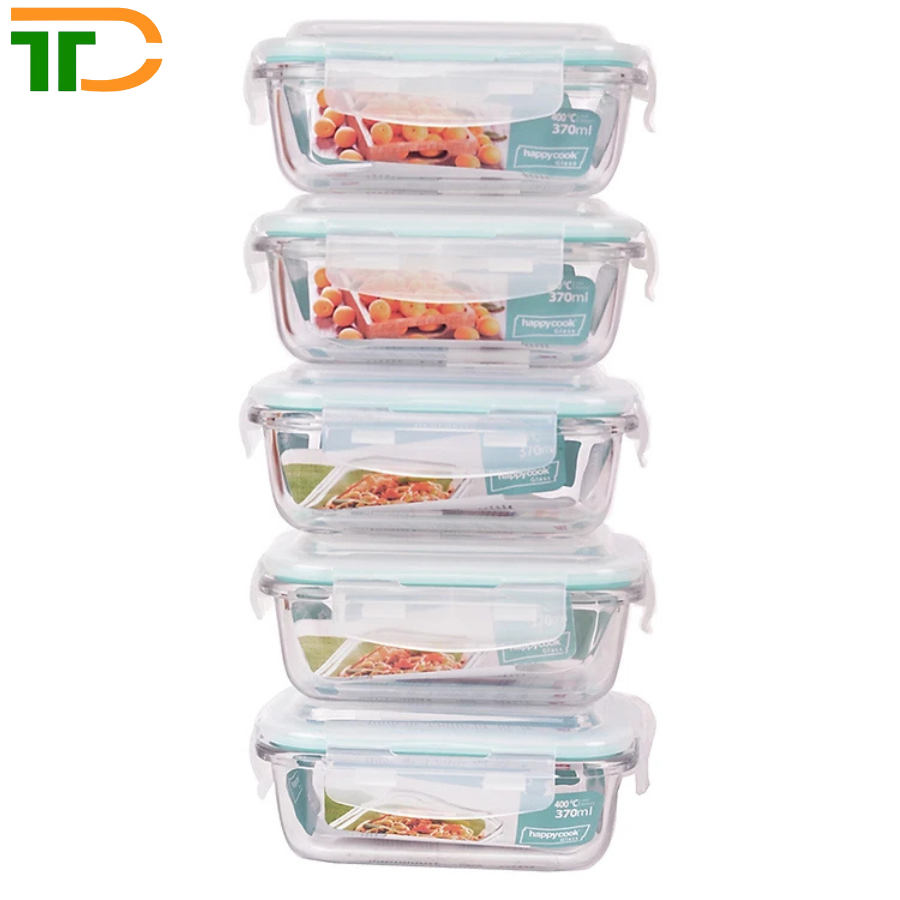 HỘP THỦY TINH CHỮ NHẬT HAPPY COOK 640ML HCG-064R